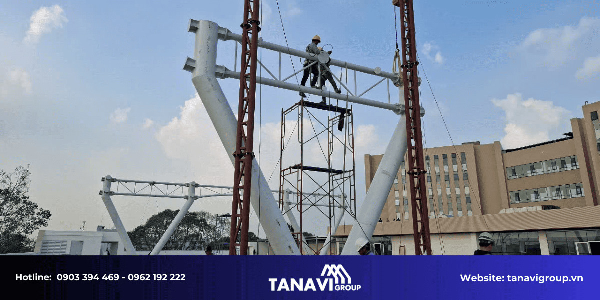 xây dựng cảnh quan và hệ thống chiếu sáng tại bệnh viện Quân Y 175