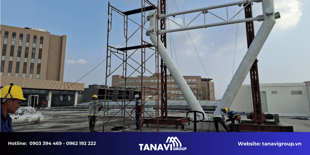 xây dựng cảnh quan và hệ thống chiếu sáng tại bệnh viện Quân Y 175