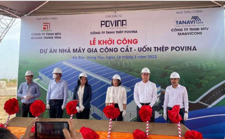 Công trình: dự án nhà máy gia công cắt - uốn thép POVINA