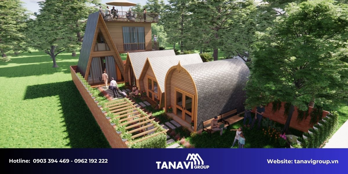 Lưu ý khi thiết kế và thi công resort bằng nhà thép tiền chế